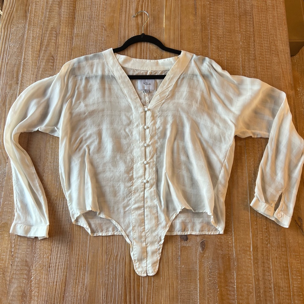 Rails - Tie Front White Button Up Blouse - image 6